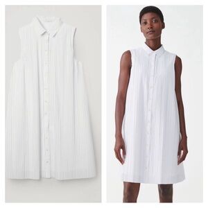 COS pleated plisse trapeze shirt-dress